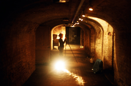 Emily Young in the Crypt at Saint Pancras New Church